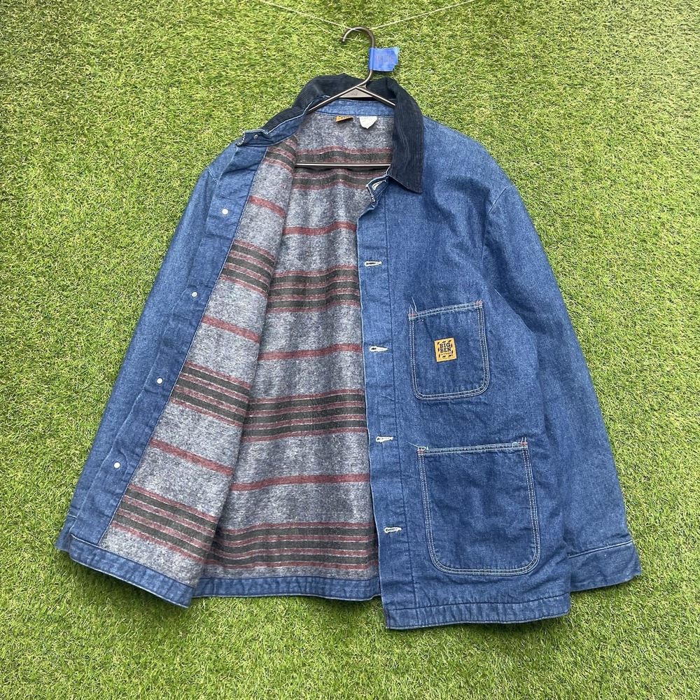 Vintage Big Ben By Wrangler Jacket Mens 42 Denim Blanket Lined Chore 60s 70s